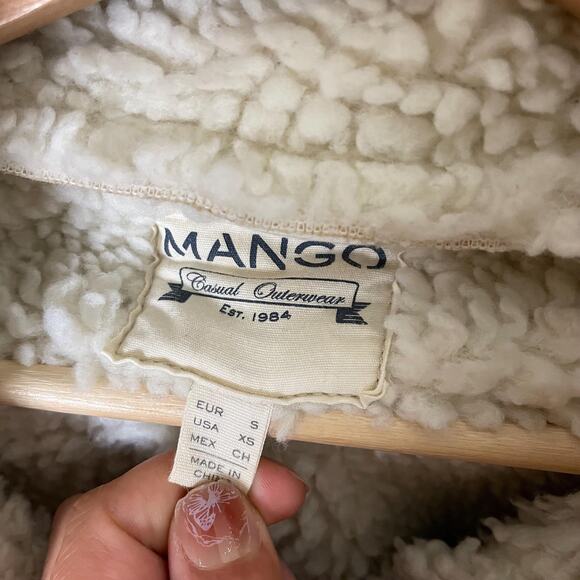 y2k style mango shearling moto jacket | size XS - Picture 7 of 7